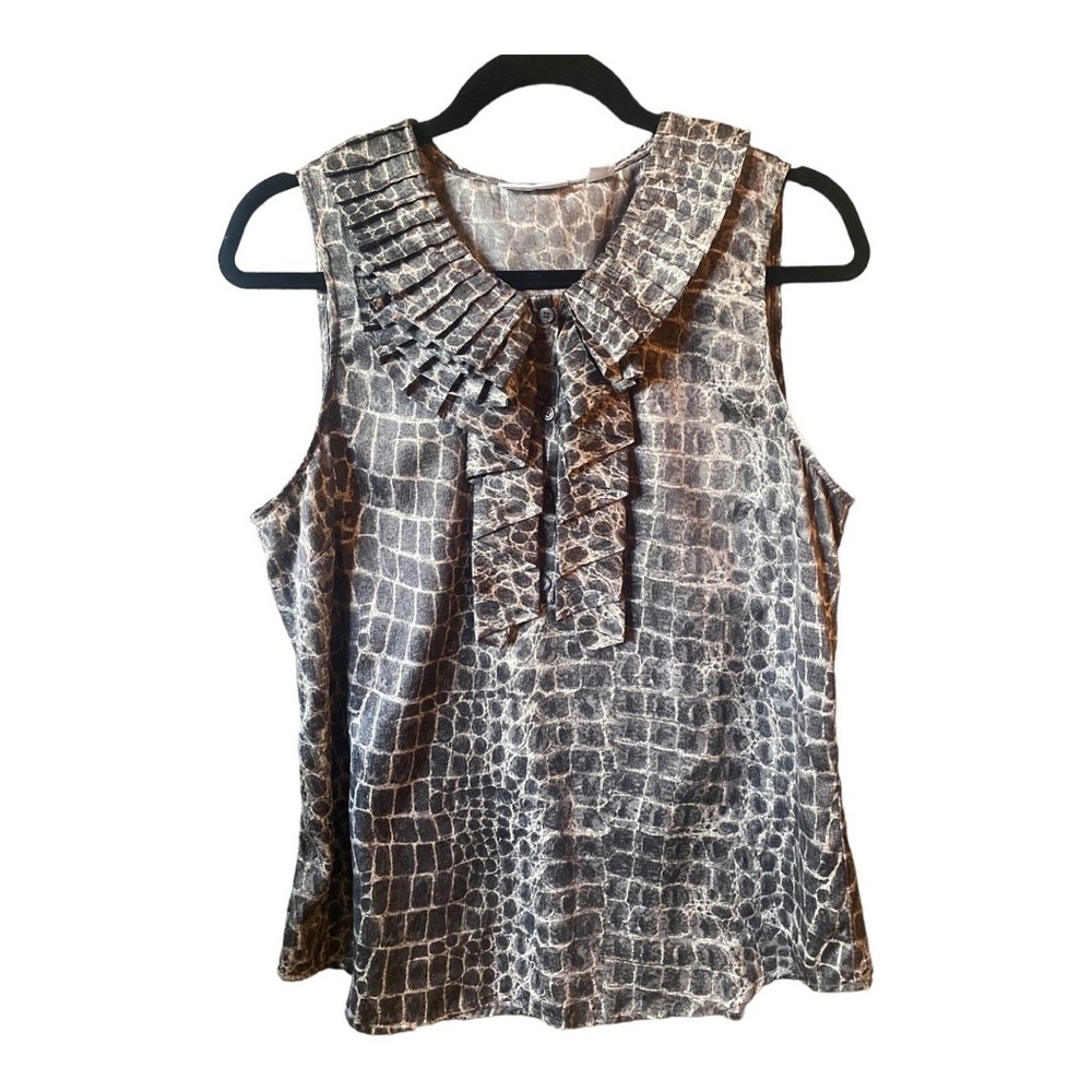 New York & Co. Animal Print Blouse, Size Lg
